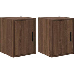 Armoires murales de garage 2 pcs chêne marron bois d'ingénierie Vidaxl