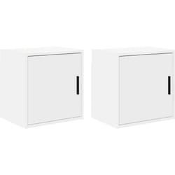 Armoires murales de garage 2 pcs blanc bois d'ingénierie - Vidaxl