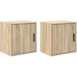 Armoires murales de garage 2 pcs chêne sonoma bois d'ingénierie - Vidaxl