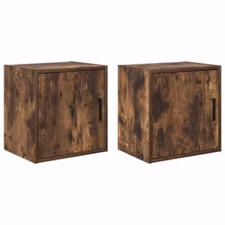 vidaXL Armoires murales de garage 2 pcs chêne fumé bois dingénierie armoire placard mural de garage armoire à outils 860634