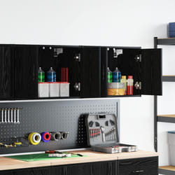 Vidaxl - Armoires murales de garage 2 pcs noir bois d'ingénierie