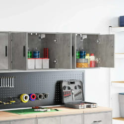 vidaXL Armoires murales de garage 2 pcs - Gris béton