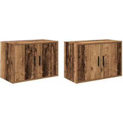 Armoires murales de garage 2 pcs vieux bois bois d'ingénierie Vidaxl