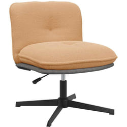 Chaise Pivotante De Bureau Beige Bouclé Comme De La Laine Tissu Vidaxl