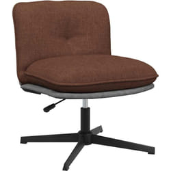 Vidaxl - Chaise pivotante de bureau Marron Tissu