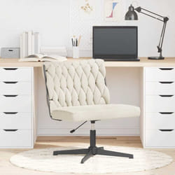 Vidaxl - Chaise pivotante de bureau crème bouclé comme de la laine tissu