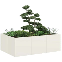 VIDAXL Jardinière - Blanc - 120x80x40 cm - Acier