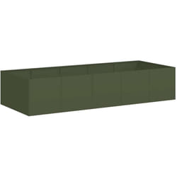 Jardinière Vert Olive 200x80x40 Cm Acier Vidaxl