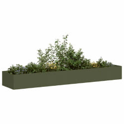 vidaXL Jardinière acier - 360x80x40 cm - Vert olive