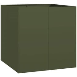Vidaxl - Jardinière vert olive 80x80x80 cm acier
