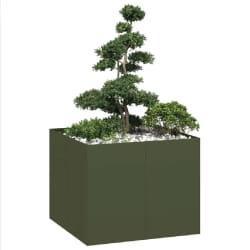 vidaXL vert olive 100x100x80 cm acier