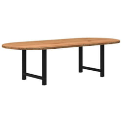 Vidaxl - Table à manger marron clair bois de chêne massif ovale