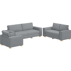 Vidaxl - Ensemble de canapé 3 pièces avec coussins en tissu gris clair