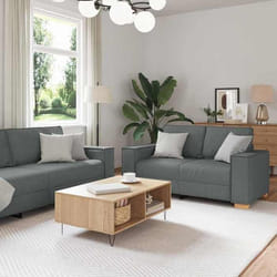 Ensemble de canapés moderne gris foncé vidaXL pour 6 Sièges élégants pour le salon Structure durable en polyester 3324610