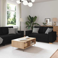 Vidaxl - Ensemble De Canapés 3 Pcs Noir 220 X 78 X 84 Cm Tissu