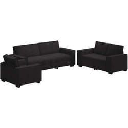 Ensemble de canapés 3 pcs avec coussins Noir Velours vidaXL