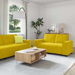 vidaXL Ensemble de canapés 3 pcs avec coussins Jaune Velours canapé siège de canapé canapé relax canapé confort 3324624