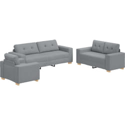 Ensemble de canapés 3 pièces gris clair avec coussins en tissu vidaXL