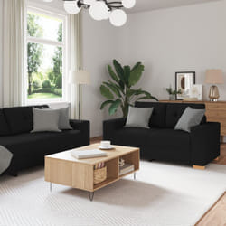 Vidaxl - Ensemble De Canapés Avec Coussin Avec Oreiller 3 Pcs Noir Tissu