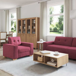 Vidaxl - Ensemble De Canapés Avec Coussin 3 Pcs Bordeaux Tissu