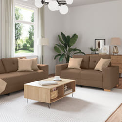 Vidaxl - Ensemble de Canapés avec coussin 3 pcs Marron tissu