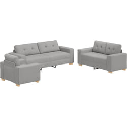 Vidaxl - Canapé 3 places avec coussins en tissu gris
