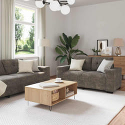 Canapé 3 Pcs Gris Foncé Tissu En Lin Mélangé Vidaxl