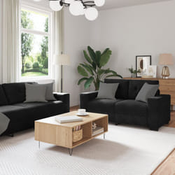Vidaxl - Ensemble De Canapés 3 Pcs Noir 221 X 78 X 80 Cm Velours
