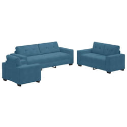 Ensemble De Canapés 3 Pcs Bleu 221 X 78 X 80 Cm Velours Vidaxl