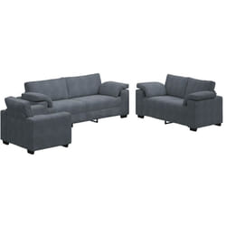 Vidaxl - Ensemble de canapés 3 pcs avec coussins Gris foncé Velours
