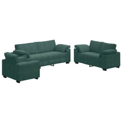 Vidaxl - Ensemble De Canapés 3 Pcs Avec Coussins Vert Foncé Velours