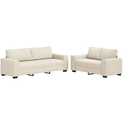 Canapé Avec Coussin 2 Pcs Beige 221 X 77 X 82 Cm Lin Vidaxl