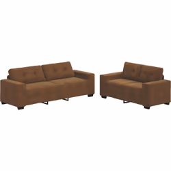 Cet ensemble moderne de canapé et loveseat marron mélange style et confort, parfait pour les espaces de vie d'aujourd'hui. So ...