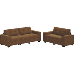 Vidaxl - Ensemble de canapés 2 pièces avec coussins en simili cuir marron