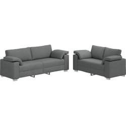 Vidaxl - Ensemble De Canapés 2 Pcs Gris Foncé 219 X 77 X 82 Cm Tissu