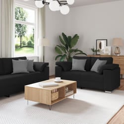 Ensemble De Canapés 2 Pcs Noir 219 X 77 X 82 Cm Tissu Vidaxl