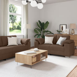 Ensemble De Canapés 2 Pcs Marron 219 X 77 X 82 Cm Tissu Vidaxl