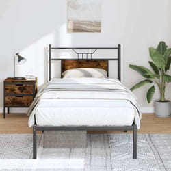 Cadre De Lit Sans Matelas Chêne Fumé 75x190cm Bois D'Ingénierie Vidaxl