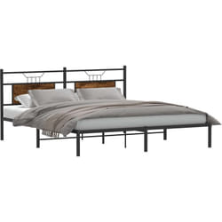 Cadre De Lit Sans Matelas Chêne Fumé 160x200 Cm Bois Ingénierie Vidaxl