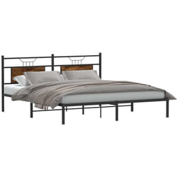 Cadre De Lit Sans Matelas Chêne Fumé 183x203 Cm Bois Ingénierie Vidaxl