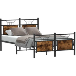 Cadre De Lit Sans Matelas Chêne Fumé 120x200 Cm Bois Ingénierie Vidaxl