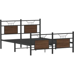 Cadre De Lit Sans Matelas Chêne Marron 137x190 Cm Vidaxl