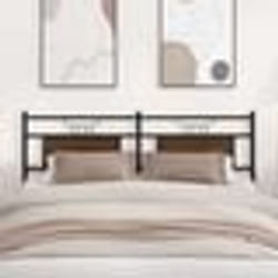 vidaXL Tête de lit chêne marron 180 cm bois dingénierie et acier panneau de tête tête de lit pour lit double tête de 4106877
