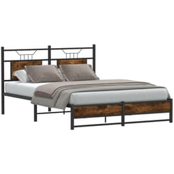 Cadre De Lit Sans Matelas Chêne Fumé 137x190 Cm Bois Ingénierie Vidaxl