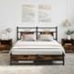 vidaXL Cadre de lit sans matelas chêne fumé 140x190 cm bois ingénierie 4106908