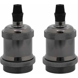 Douilles de lampe 2 pcs noir brillant E27 Vidaxl