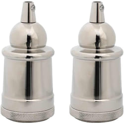 Vidaxl - Douilles de lampe 2 pcs nickel satiné E27