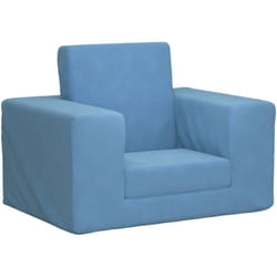vidaXL Canapé-lit pour enfants Bleu Peluche douce