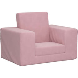 vidaXL Canapé-lit pour enfants Rose Peluche douce