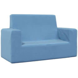 Vidaxl - Canapé pour enfants à 2 places Bleu Peluche douce